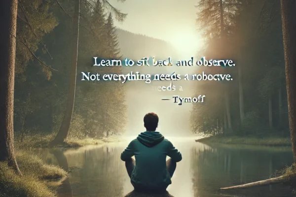 Learn to Sit Back and Observe. Not Everything Need - Tymoff